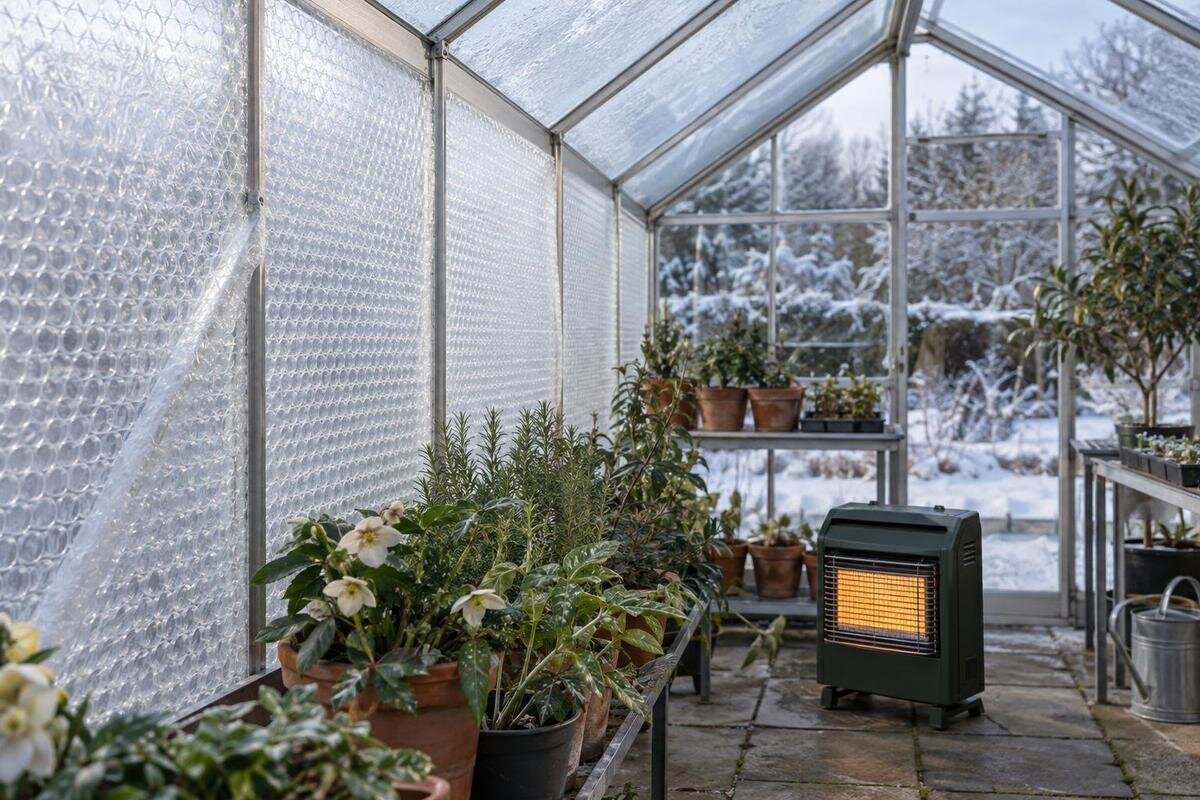 Är bubbelplast bra isolering i ett glasväxthus?