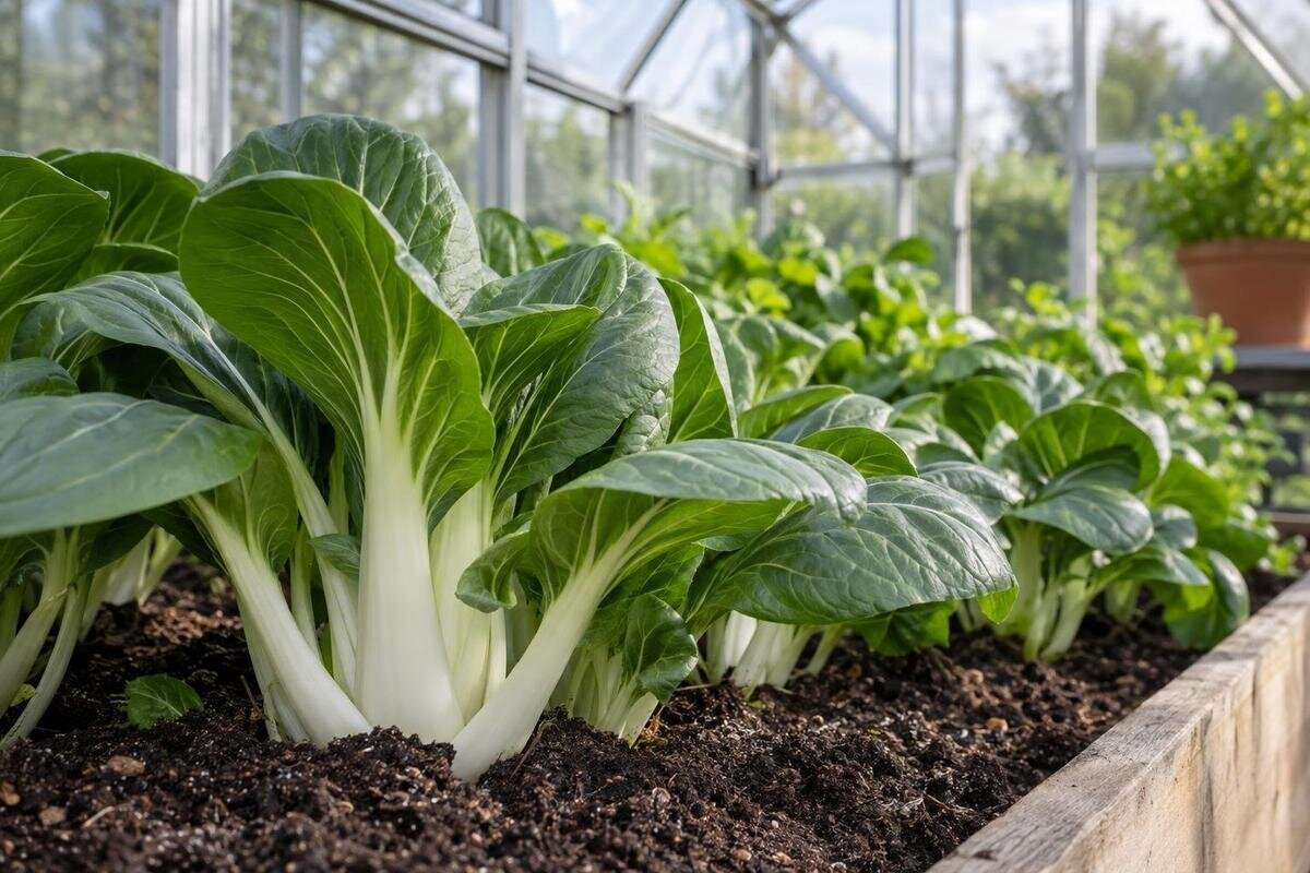 Odla pak choi i växthus under svalare perioder