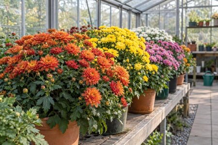 Krysantemum i växthus – planera stöd och blomning