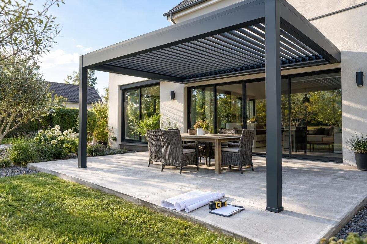 Kan en pergola monteras på en befintlig betongplatta?