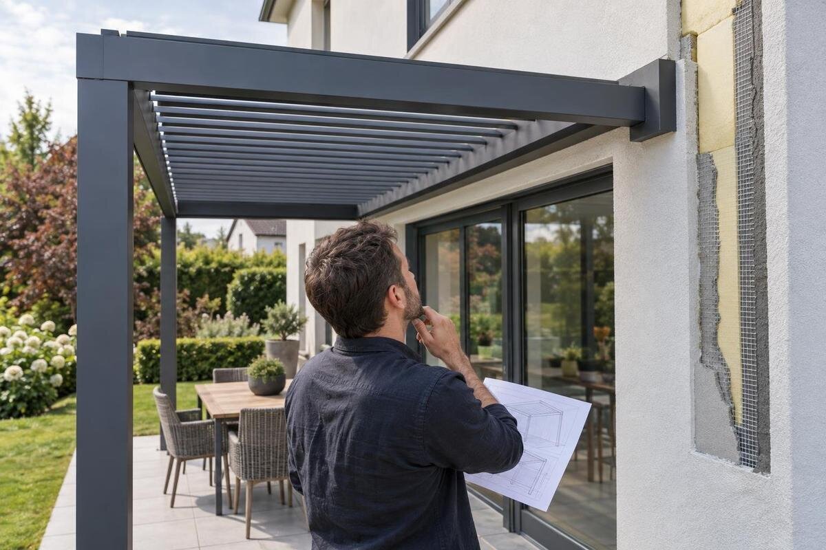Planera pergola mot utvändigt isolerad fasad