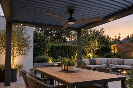 Kan en takfläkt monteras under en pergola?