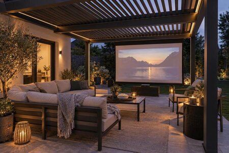 Planera pergola för filmvisning utomhus
