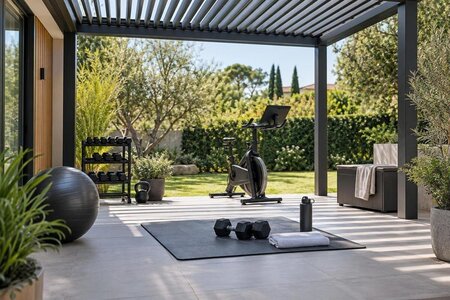 Planera träning på uteplatsen med pergola