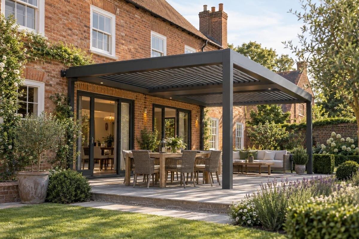 Så planerar du en pergola som passar tegelvillan
