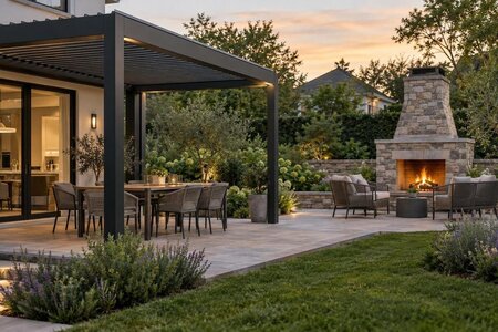 Pergola och eldstad – planera placering och värmepåverkan