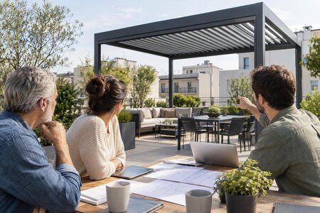 Pergola på gemensam terrass – fördela ansvaret