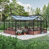 T-formad växthusorangeri för väggmontering